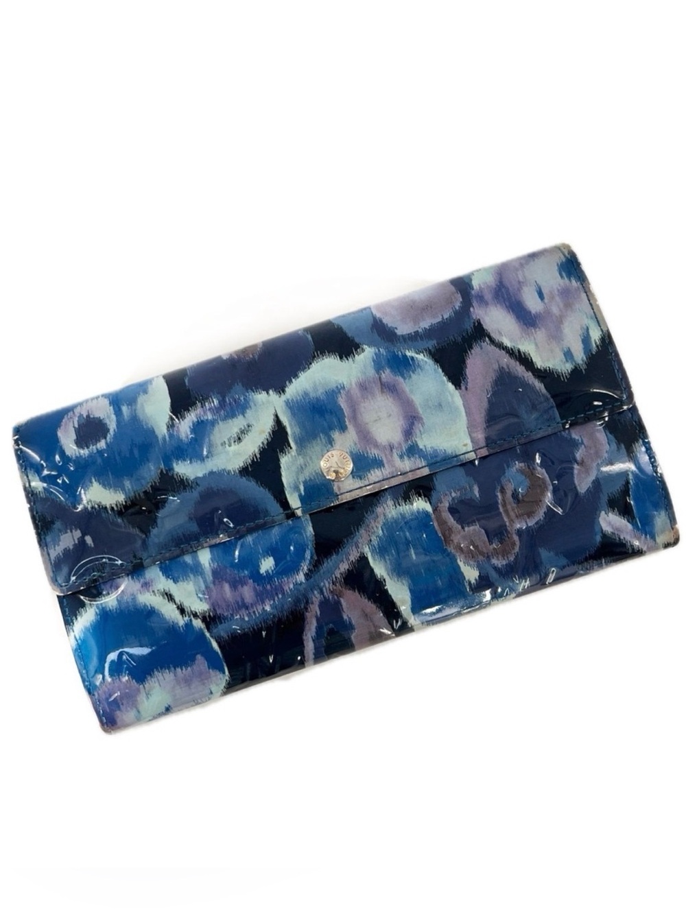 Louis Vuitton Ikat Floral Monogram Vernis Sarah Long Wallet in Grand Bleu
